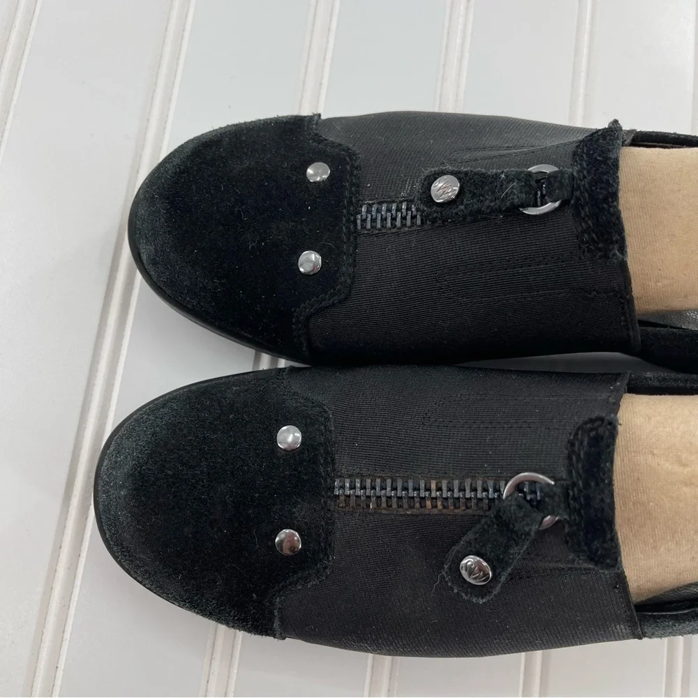 STUART WEITZMAN BLACK GOFORTH SUEDE WEDGE SLIP-ON SIZE 7